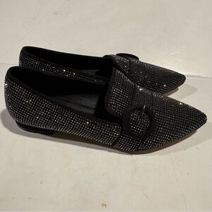 New York & Company Black Studded Pointed Toe Loafers Size 8.5